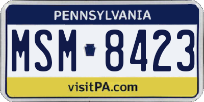PA license plate MSM8423