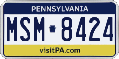 PA license plate MSM8424