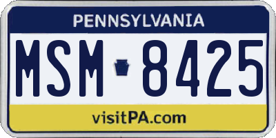 PA license plate MSM8425