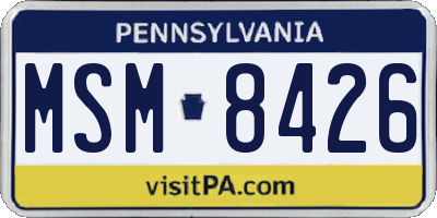 PA license plate MSM8426