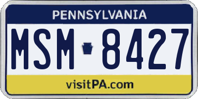 PA license plate MSM8427