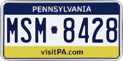 PA license plate MSM8428