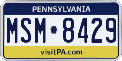 PA license plate MSM8429