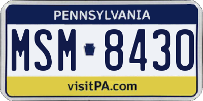 PA license plate MSM8430