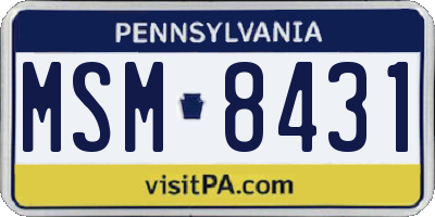 PA license plate MSM8431