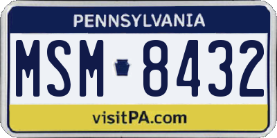 PA license plate MSM8432