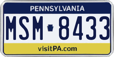 PA license plate MSM8433