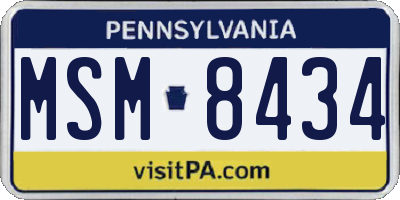 PA license plate MSM8434