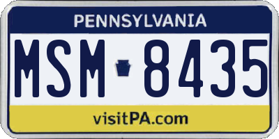 PA license plate MSM8435