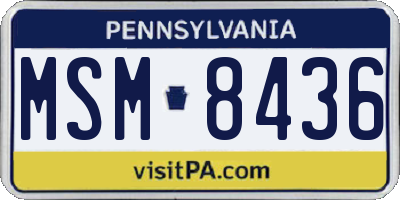 PA license plate MSM8436
