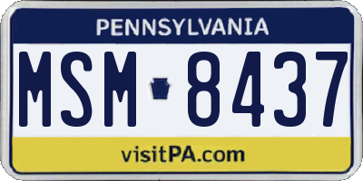 PA license plate MSM8437