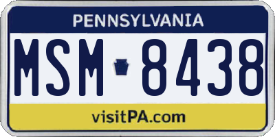 PA license plate MSM8438