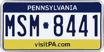 PA license plate MSM8441