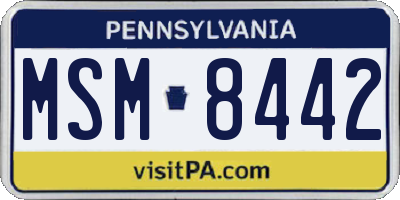 PA license plate MSM8442