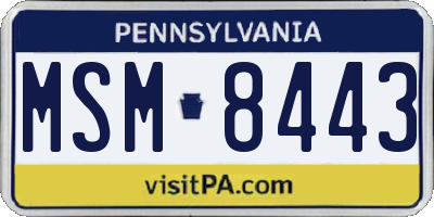 PA license plate MSM8443