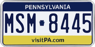 PA license plate MSM8445
