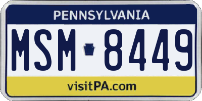 PA license plate MSM8449