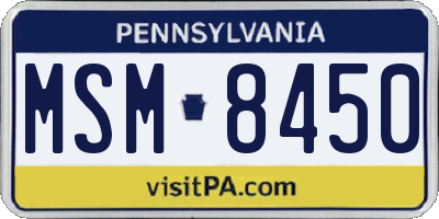 PA license plate MSM8450