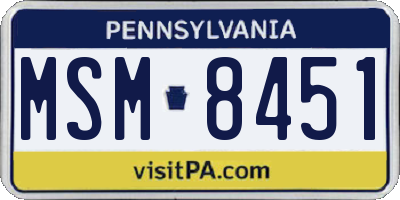 PA license plate MSM8451