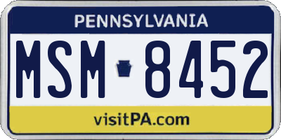PA license plate MSM8452