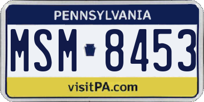 PA license plate MSM8453