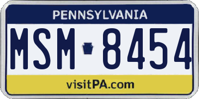 PA license plate MSM8454