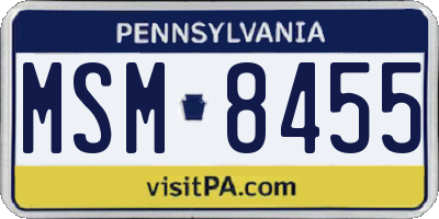 PA license plate MSM8455