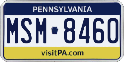 PA license plate MSM8460