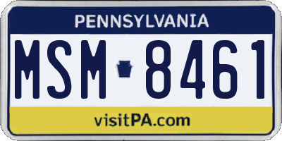 PA license plate MSM8461