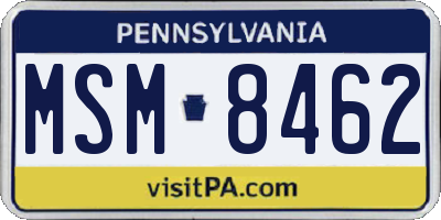 PA license plate MSM8462