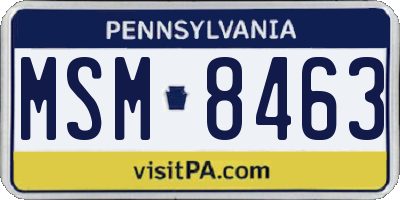 PA license plate MSM8463