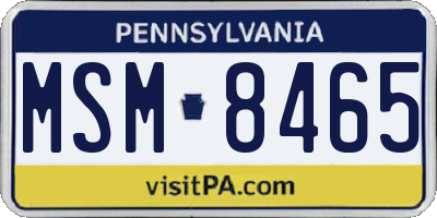 PA license plate MSM8465
