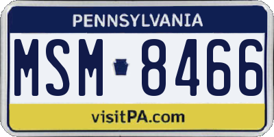 PA license plate MSM8466