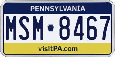 PA license plate MSM8467