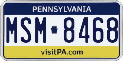 PA license plate MSM8468