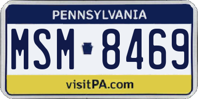 PA license plate MSM8469