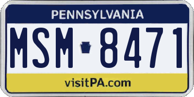 PA license plate MSM8471