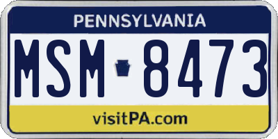PA license plate MSM8473