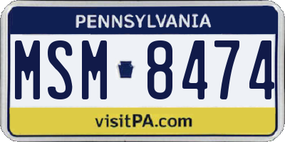 PA license plate MSM8474