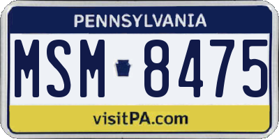 PA license plate MSM8475
