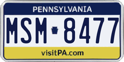 PA license plate MSM8477
