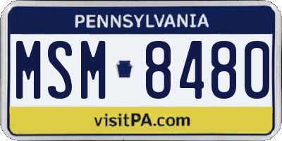 PA license plate MSM8480