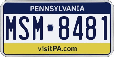 PA license plate MSM8481