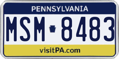 PA license plate MSM8483