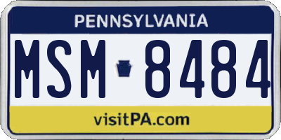 PA license plate MSM8484