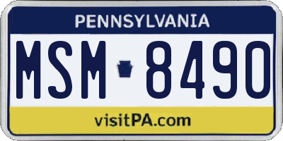 PA license plate MSM8490
