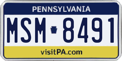PA license plate MSM8491