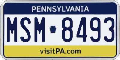 PA license plate MSM8493