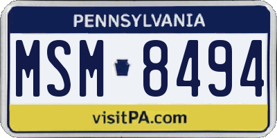 PA license plate MSM8494