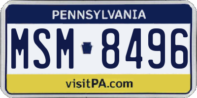 PA license plate MSM8496